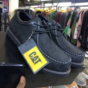 Rugged moc-toe coffee Black CAT Suede Casual Shoes